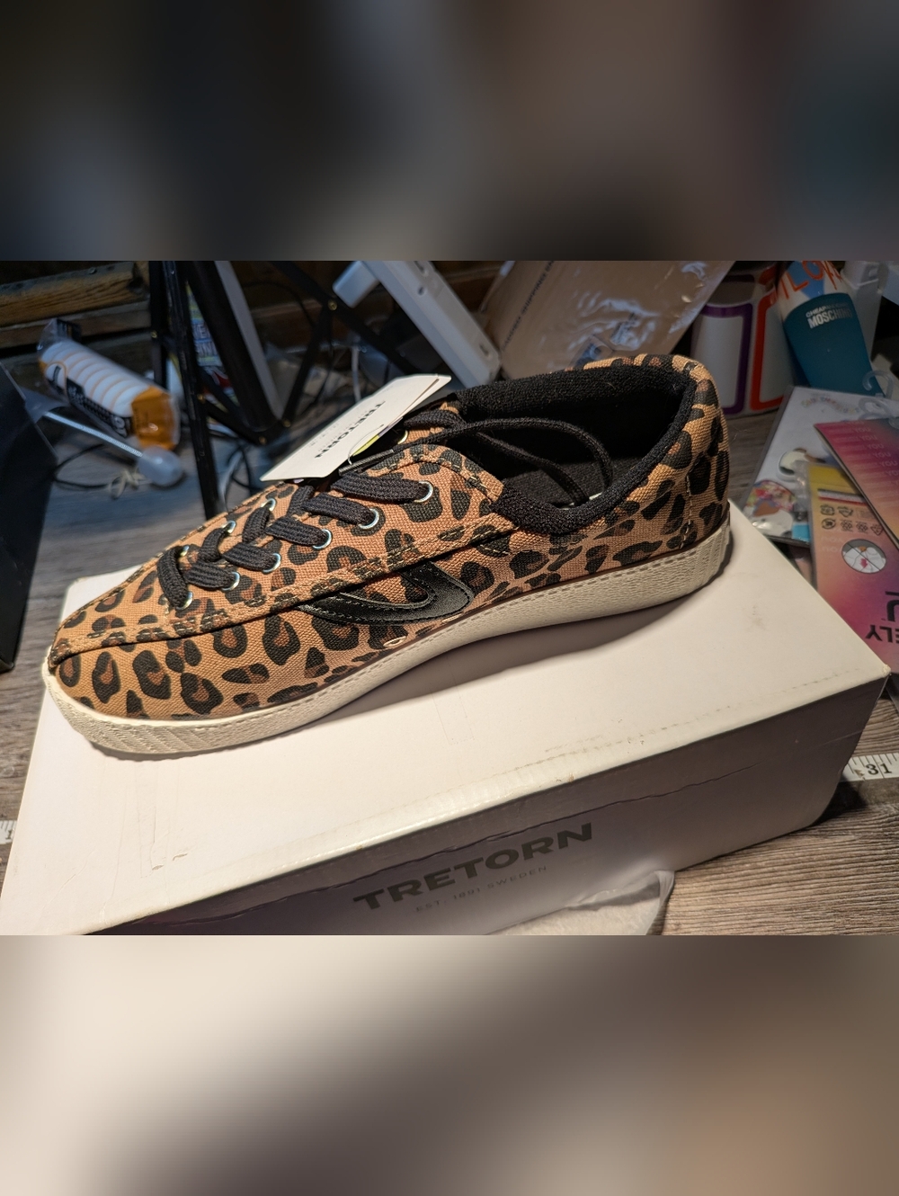 Tretorn New In Box Nylote Plus Canvas Leopard Sneaker Size 9.5